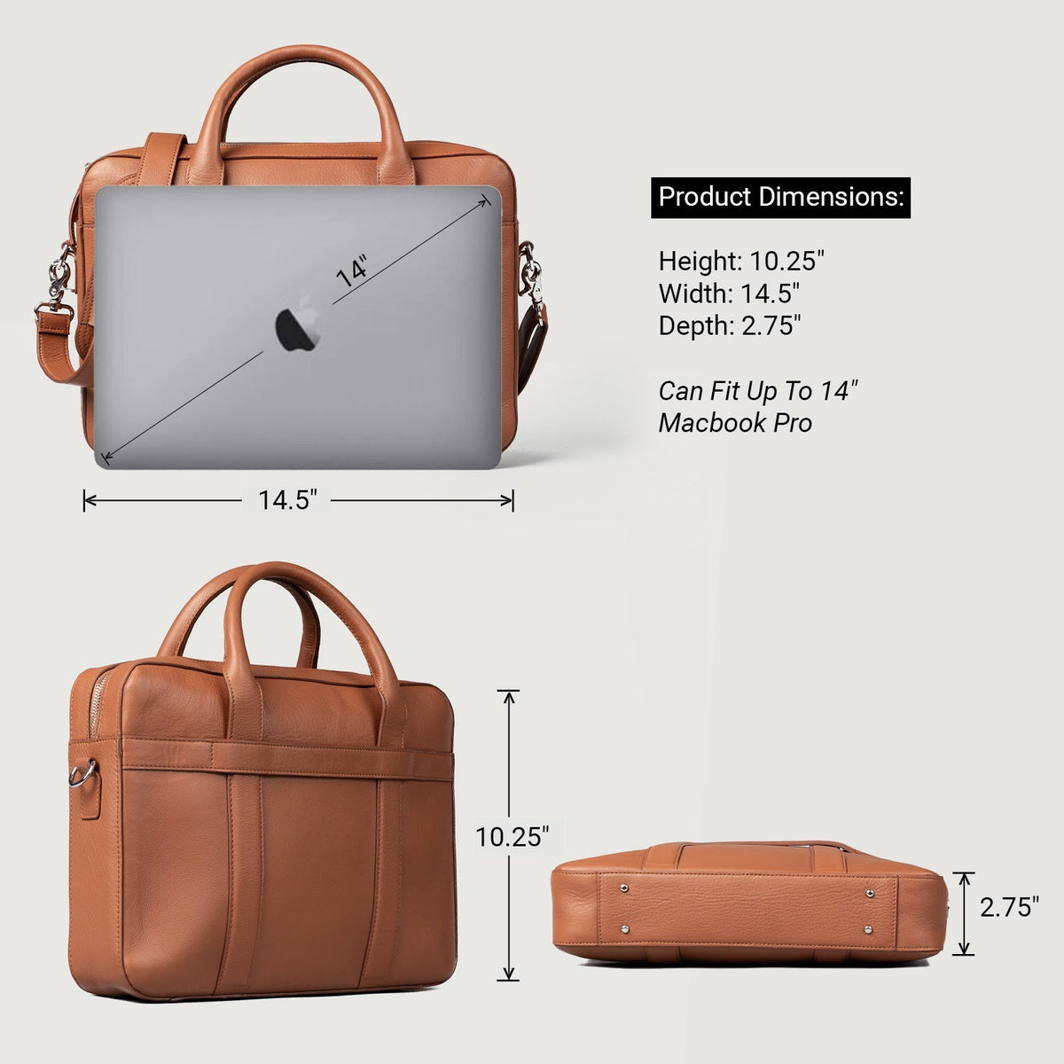 The Captain Brown Leather Briefcase
