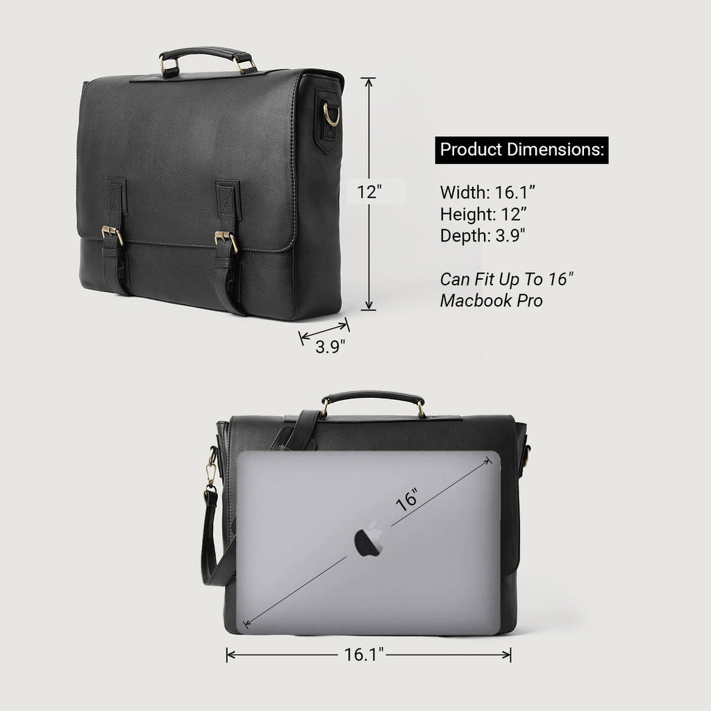 The Cristoph Black Leather Messenger Bag