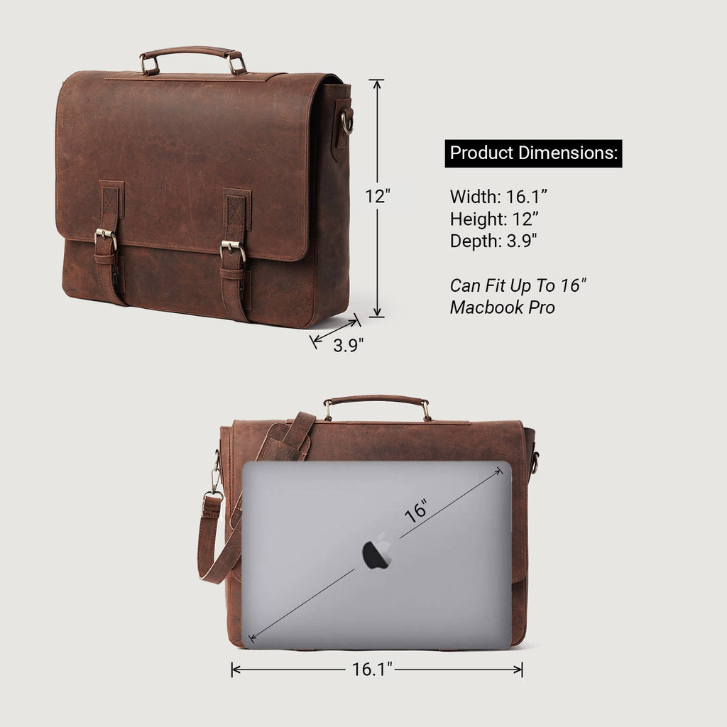 The Cristoph Vintage Distressed Brown Leather Messenger Bag