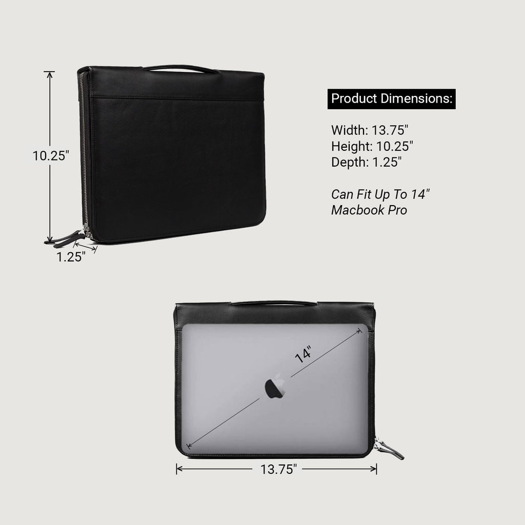 The Eclectic Black Leather Folio Organizer