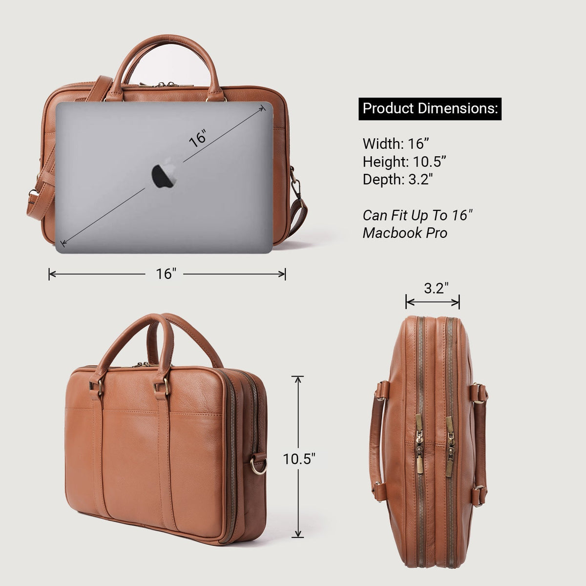 The Preston Brown Leather Briefcase