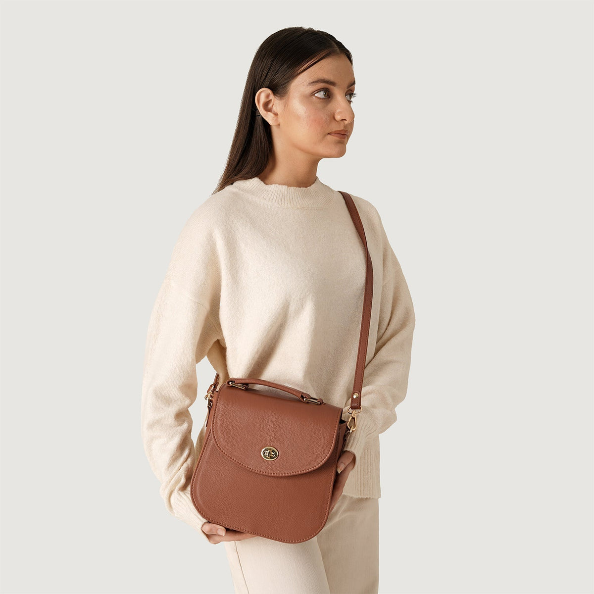 The Sandra Brown Leather Saddle Bag