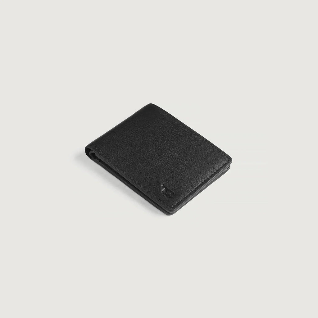 Voren Black Leather Bi-fold Wallet