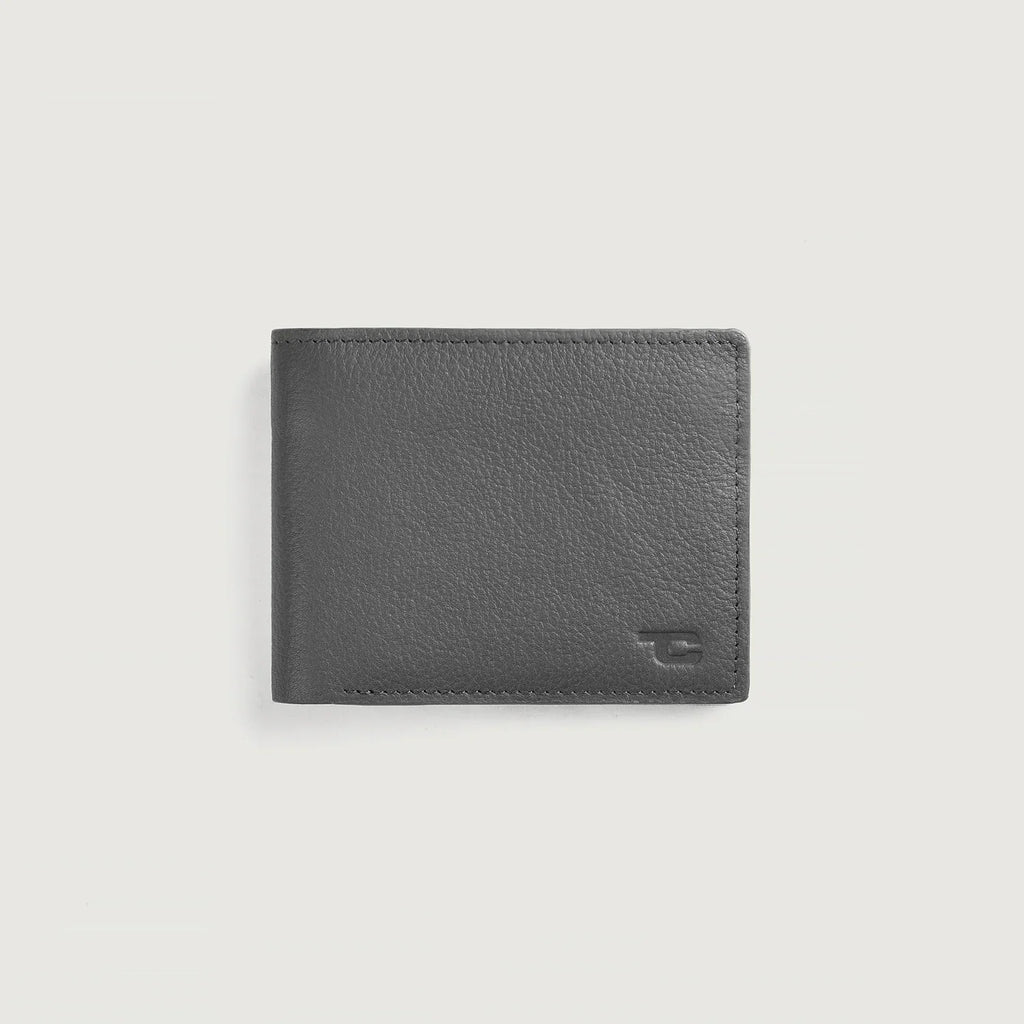 Voren Grey Leather Bi-fold Wallet